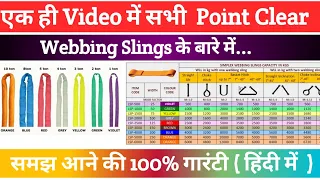 #Types of web Sling in Hindi || Colour code of web sling | Calculation of safe working load in hindi