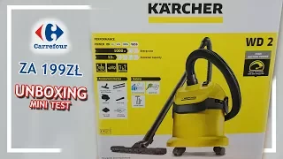 Unboxing TANI KARCHER WD2  z Carrefoura | mini test odkurzacza