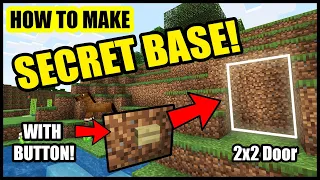 How To Make Secret Base Door With Button In Minecraft (EASY 2x2 DOOR) 1.18 BEDROCK / PE