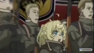 Tanya and her comrades singing a anthem that makes sense