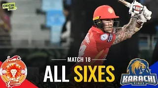 Match 18: Islamabad United vs Karachi Kings | PEL ALL SIXES