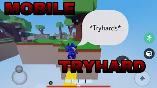 Becoming a Mobile Tryhard! (Roblox Bedwars)