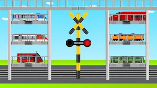 Types of Train Engines Passes a Railway Crossing  Various types of Shinkansen Cross a Train Crossing