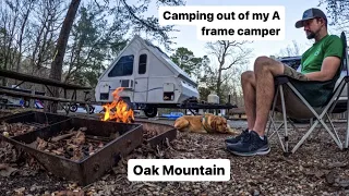 Camping Out Of my A Frame Camper In Alabama  | Oak Mountain State Park