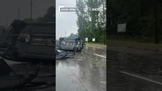 Tornado lifts up and flips over car in South Carolina #shorts