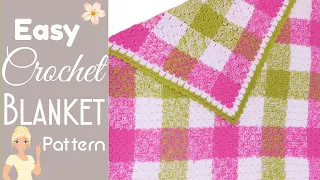 Easy Plaid Crochet Blanket - A Luxurious Gingham Crochet Blanket You'll Love