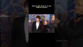 When the MC asked Jin to kiss Taehyung 💀 #shorts