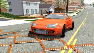 Massive Spike Strip Pileup Crashes #42 – BeamNG Drive | CrashBoomPunk