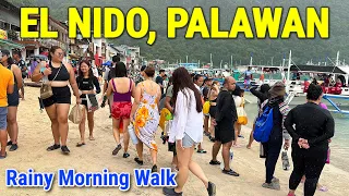 EL NIDO, PALAWAN TOUR | Rainy Morning Walk at El Nido’s Town Proper | Palawan Philippines