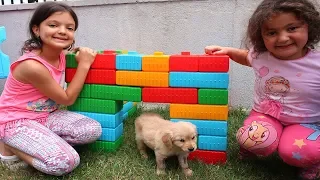 Elif Öykü ve Masal Köpeğine Kulübe Yaptı - Kids made Toy House for his Dog Pretend Play Fun Kid