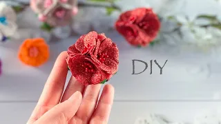 Цветы из глиттерного фоамирана за 5 минут Резиночки DIY Glitter Foam Flowers / Flores de Foami