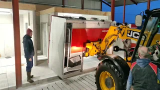 Two Lely A5 robots being installed