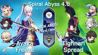 NEW Spiral Abyss 4.0! C0 Ayaka Freeze x C0 Tighnari Spread | Floor 12 9 Stars | Genshin Impact