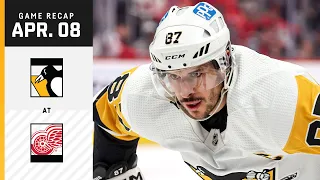 GAME RECAP: Penguins at Red Wings (04.08.23) | Crosby Achieves 1,500 NHL Points