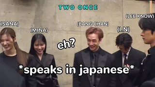 stray kids interacting with misamo in japanese *backstage special*