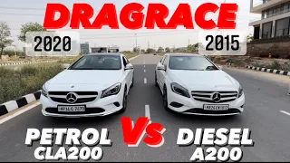 MERCEDES CLA 200 PETROL STOCK Vs MERCEDES A200 DIESEL TUNED DRAGRACE,FACEOFF🔥🔥