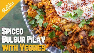 Delicious Bulgur Pilaf recipe as a Maincourse| Bulgur Pilaf with Mushrooms that feels like meat!🧄🥕