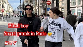 Blind boy ! Street prank in Paris  😇😳    #viral #fun #video #prank #paris ￼