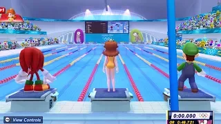 Mario and Sonic at the London 2012 Olympic Games - 100m Freestyle Swimming (All Characters)