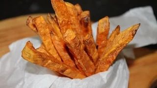 Süßkartoffelpommes im Ofen Selber Machen || Crispy Sweet Potato Fries || [ENG SUBS]