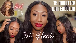TRANSFORM 2 YEAR OLD WIG FROM RED TO JET BLACK! | WATERCOLOR METHOD | FT. FYA MART HAIR