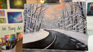 How To Paint WINTER BEAUTY | acrylic painting tutorial