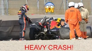 [PHOTOS]F1 2019 GASLY CRASH IN TESTING Test 2, Day 3 | F1 Testing 2019 RED BULL CRASH!