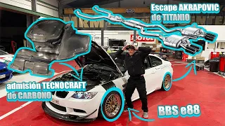 🔥BMW M3 E92 INSTALAMOS escape AKRAPOVIC, admisión de CARBONO y BBS e88🤪