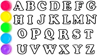 ABCDEFGHIJKLMNOPQRSTUVWXYZ | ABC A to Z for Kids | Easy Draw and Paint Alphabet A to Z, KS ART