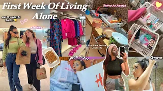 First week with me ALONE🍓🏠|دوزو معايا اول أسبوع بوحدي🥺(Day with bff👭,shopping🛍️,Skin care🧴..)