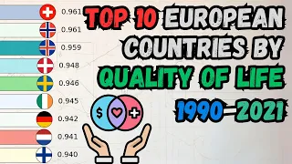 Top 10 European Countries by Quality of Life (1990-2021)