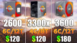 Ryzen 3 3300X vs Ryzen 5 2600 vs Ryzen 5 3600 Test in 9 Games