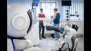 Care Robot GARMI asists on demand/ Der Pflegeroboter GARMI hilft auf Wunsch den ganzen Tag über