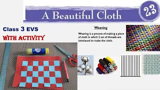 Class 3 EVS Chapter 23 A BEAUTIFUL CLOTH (हिन्दी में) | Picture Explanation & Activity | Solved Text