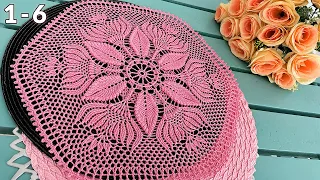 Crochet napkin, Hannah, 1-6