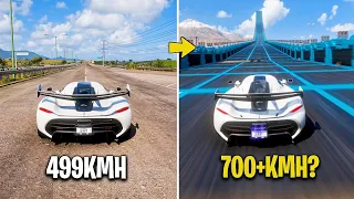 "Unleashing the Jesko: Trying Different Ramps to Hit Top Speed in Forza Horizon 5!"