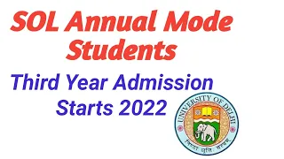 SOL Annual Mode Third Year Admission form release 2022 | Ameeninfo