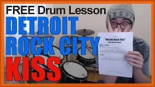 ★ Detroit Rock City (Kiss) ★ FREE Video Drum Lesson | How To Play BEAT (Peter Criss)