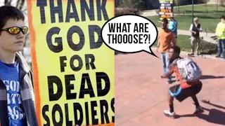 College Kid Hits A Westboro Baptist Church Preacher With Most Epic "What Are Those?!" Of All Time