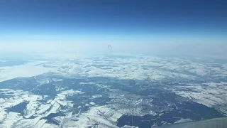 Встречный самолёт на эшелоне. Инверсионный след.