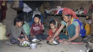 Organic village life || Cooking green parsley vegetables in the village