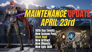 Night Crows: 50th Day Events ni Night Crows | April 23rd Maintenance Update