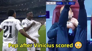Pep Guardiola reaction to Vinicius goal vs Man City