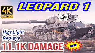 Leopard 1 : 11K damage - WOT Replays 4K HD