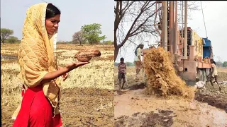 Borewell Drilling - 10Hp Motor with Coconut Water checking Methods | Borewells video | Pani check