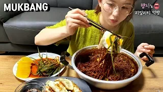 리얼먹방:) 송이버섯🍄 짜장라면.....FLEX ★ ft.군만두,파김치ㅣSpicy jjajang RamenㅣASMR MUKBANGㅣEATING SHOWㅣ