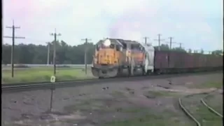 Union Pacific SD40-2 Blows Dynamic Brake Fan