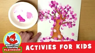 Finger Painting Cherry Blossom Tree | Maple Leaf Learning Playhouse