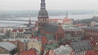 Best view of Old Town in Riga, Latvia from St. Peter's Church Tower