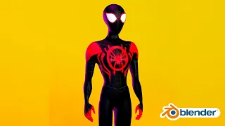 Making Miles Morales from Into the Spider Verse - Full Character in Blender 2.8 - Timelapse Video
